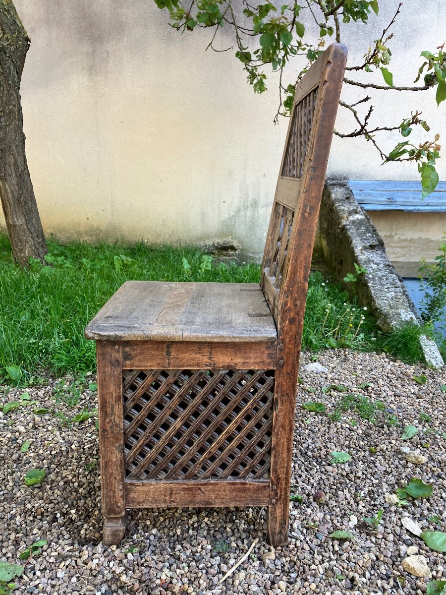 Rare Petite Chaise De Montagne Garde-manger à Clair Voie -photo-8