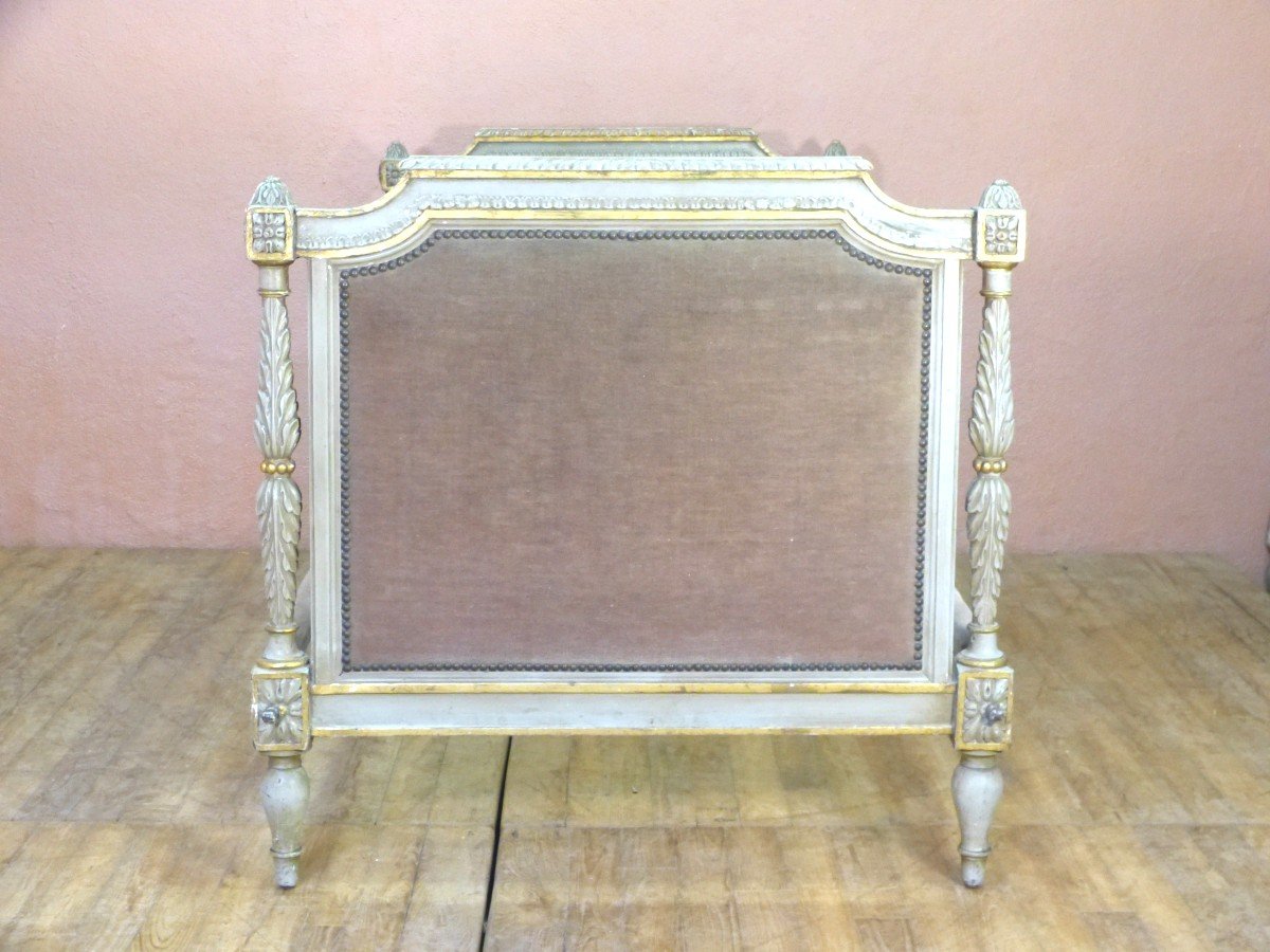 Louis XVI Period Bench Daybed In Lacquered And Gilded Wood-photo-2