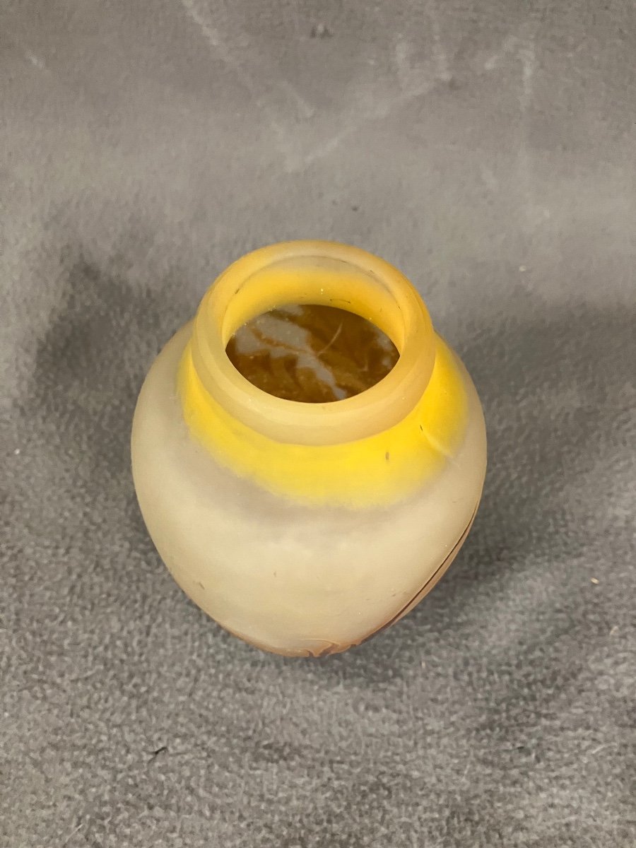 émile Gallé Vase Art Nouveau Aux Algues 16,5 Cm-photo-2