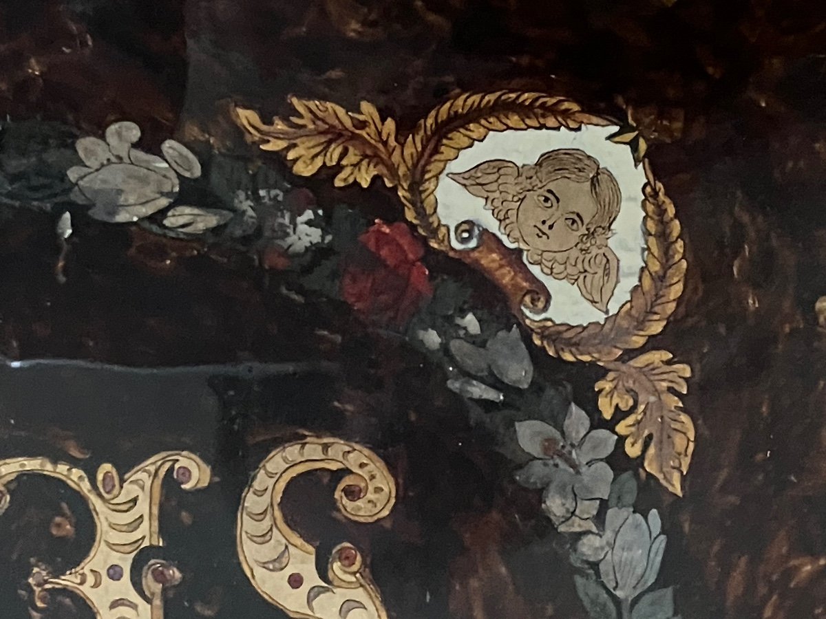 Fixed Under Glass God Alone 19th Century Framed -photo-4