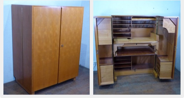 Ernst Mumenthaler  Et Otto Meier "magic Box" Bureau Malle Dépliable