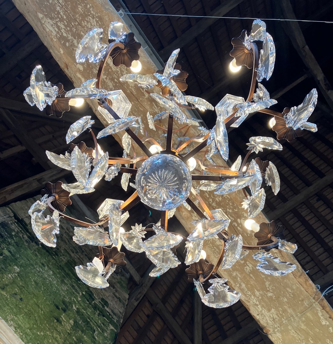 Large Chandelier With Crystal Tassels And Daggers -photo-4