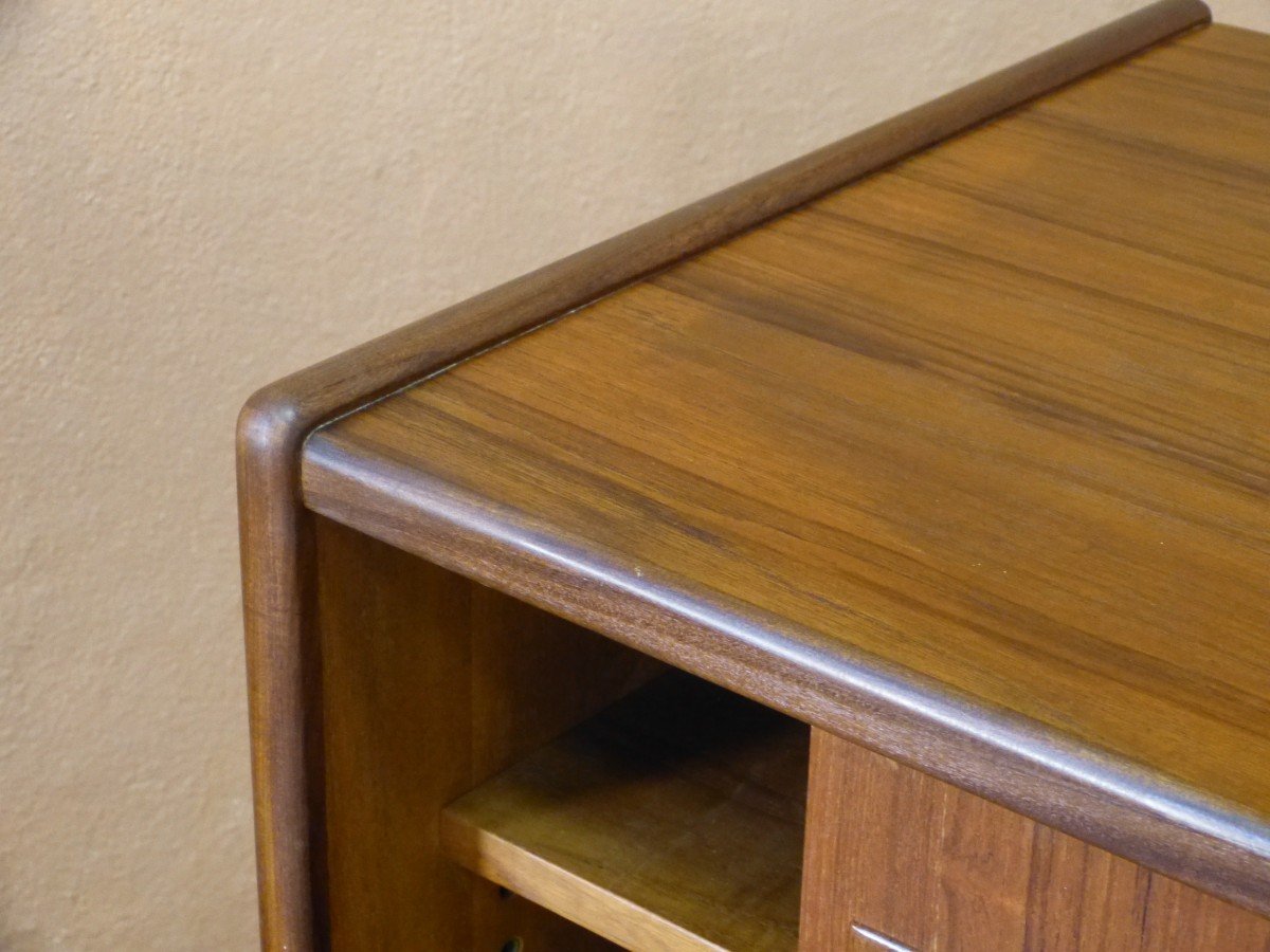 Johaness Andersen 60s Scandinavian Teak Sideboard With Sliding Doors-photo-5