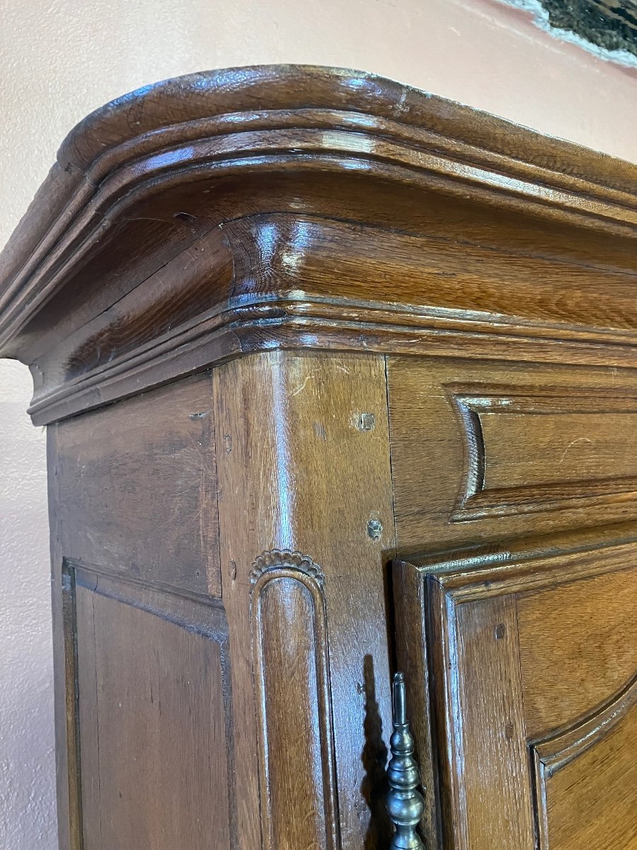 Beautiful Small Vosges Wardrobe 202 Cm In Oak Early 19th Century Vosges Lorraine -photo-3