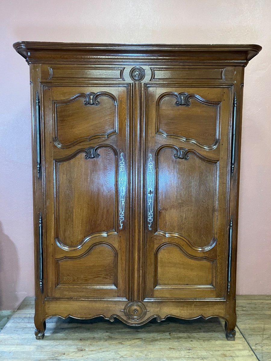 Beautiful Small Vosges Wardrobe 202 Cm In Oak Early 19th Century Vosges Lorraine 