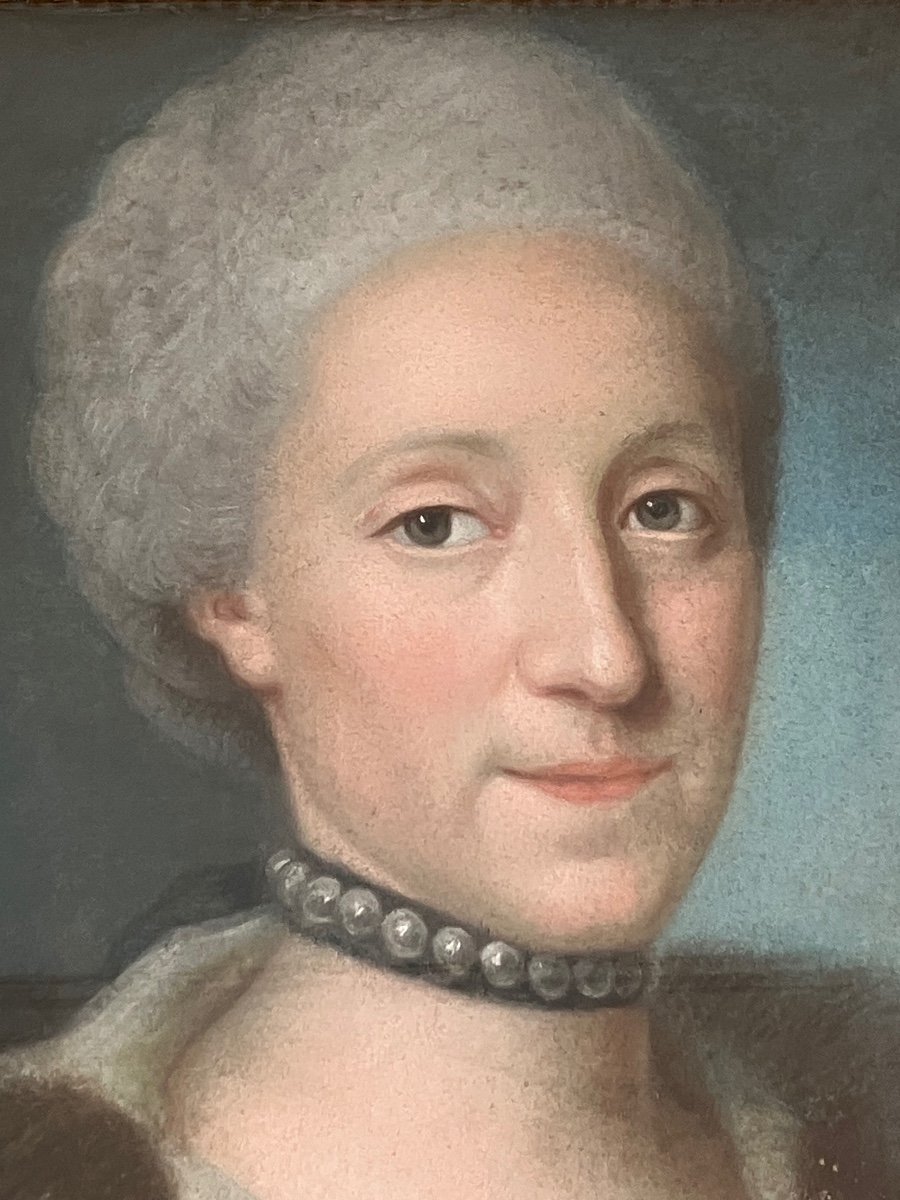 Pair Of 18th Century Pastels Prince Princess Custine Lorraine Stanislas -photo-2