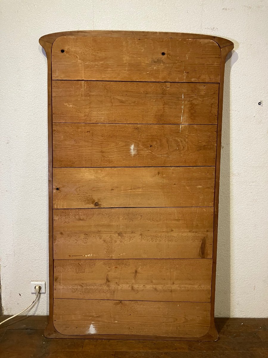 Grand Miroir Art Nouveau En Acajou Blond 160 X 96 Cm-photo-4