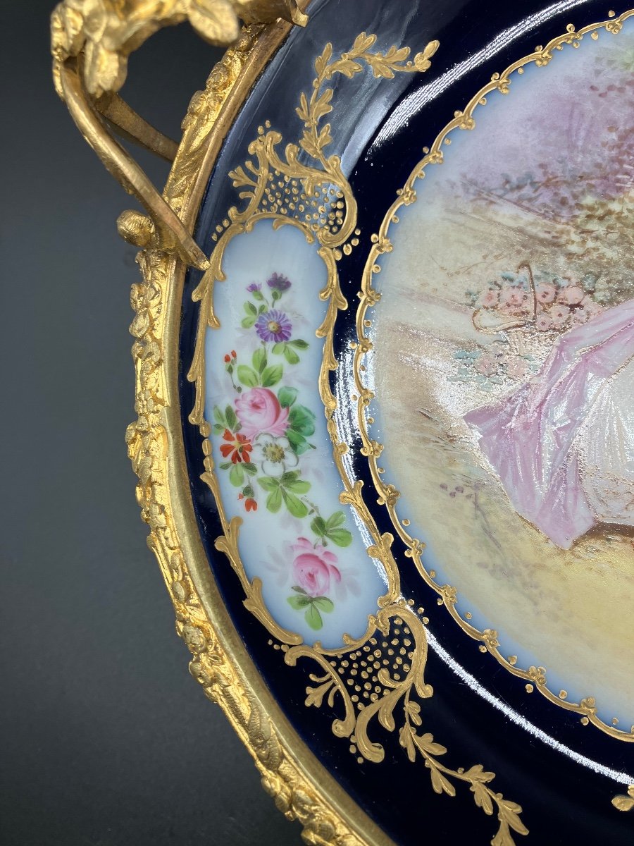 Coupe Porcelaine Sèvres Napoléon III Monture  Bronze Doré -photo-4
