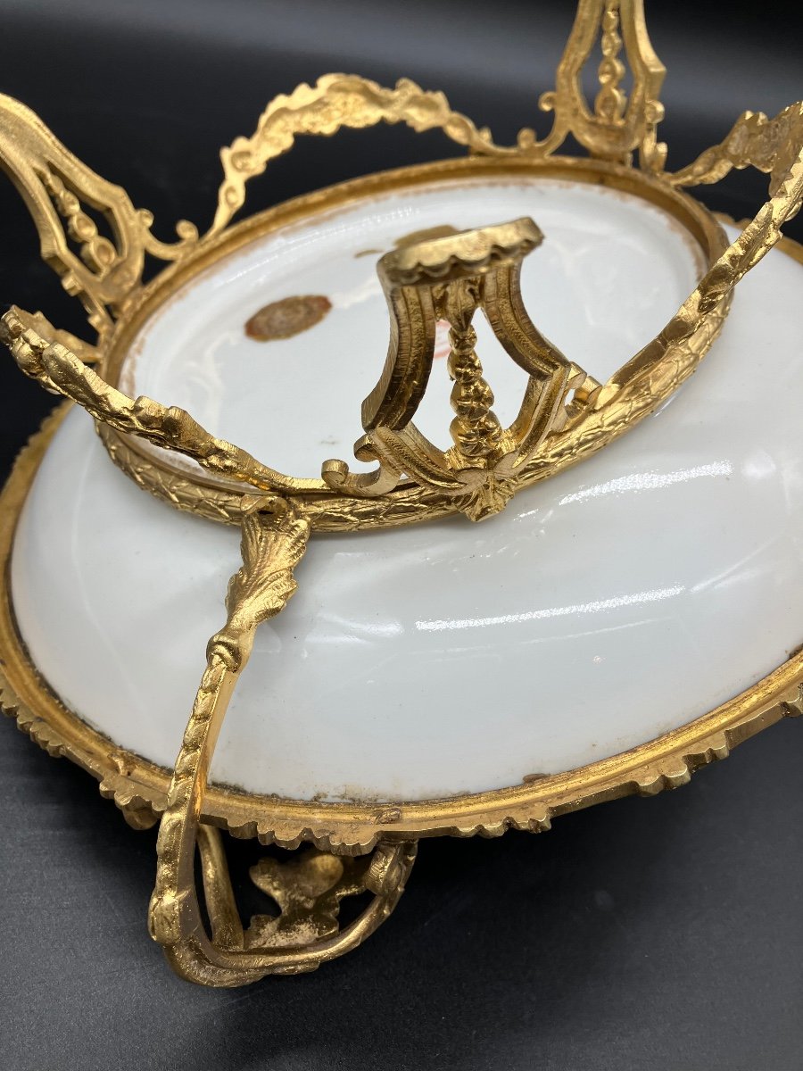 Coupe Porcelaine Sèvres Napoléon III Monture  Bronze Doré -photo-5