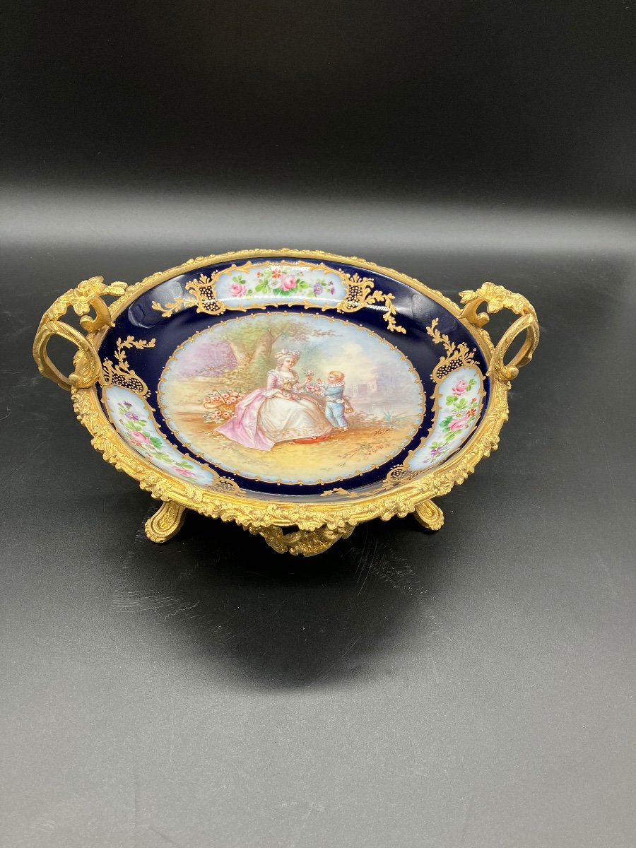 Coupe Porcelaine Sèvres Napoléon III Monture  Bronze Doré -photo-8