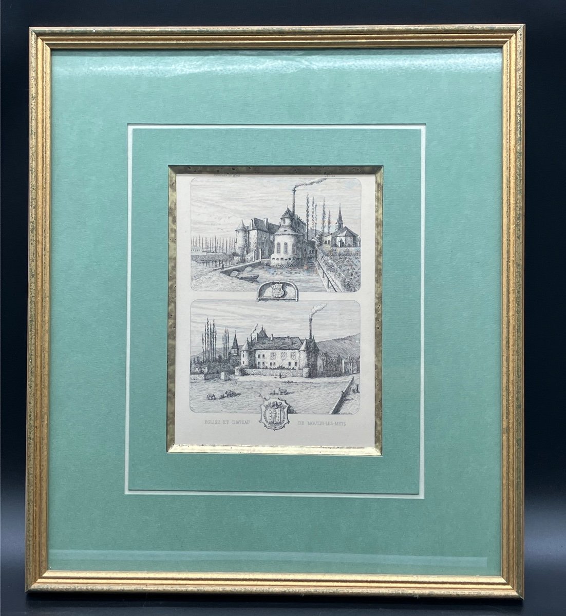 Série De 5 Gravures Encadrées Vues Des Environs De Metz-photo-4