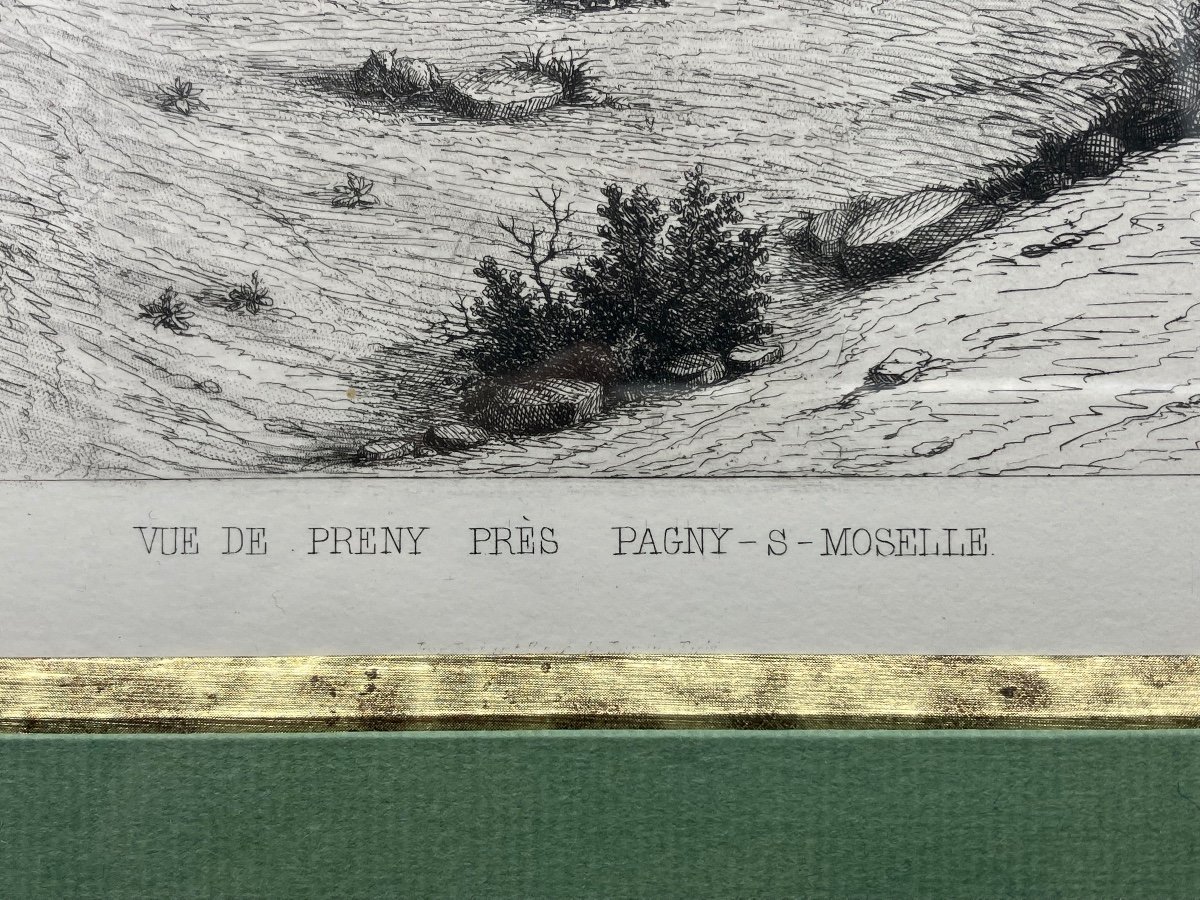 Série De 5 Gravures Encadrées Vues Des Environs De Metz-photo-4
