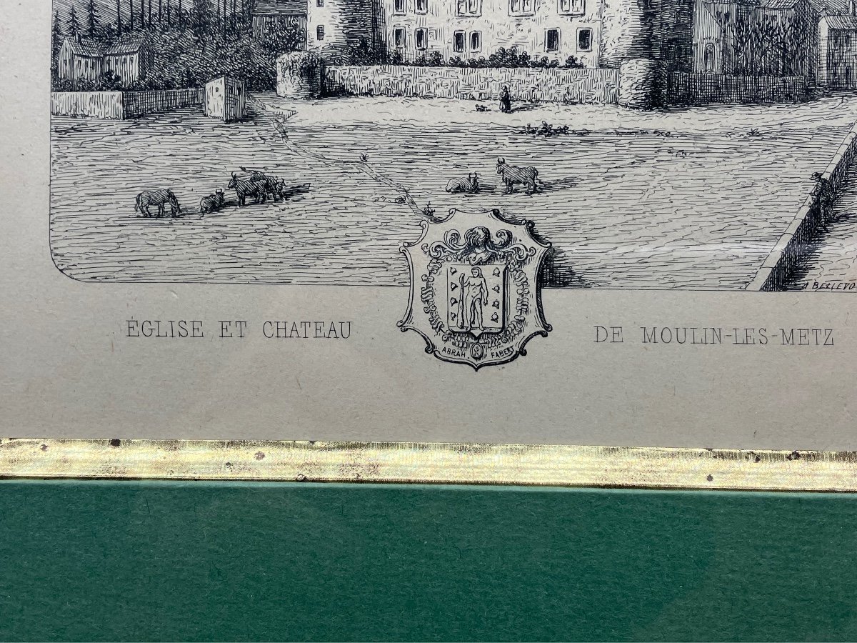 Série De 5 Gravures Encadrées Vues Des Environs De Metz-photo-8