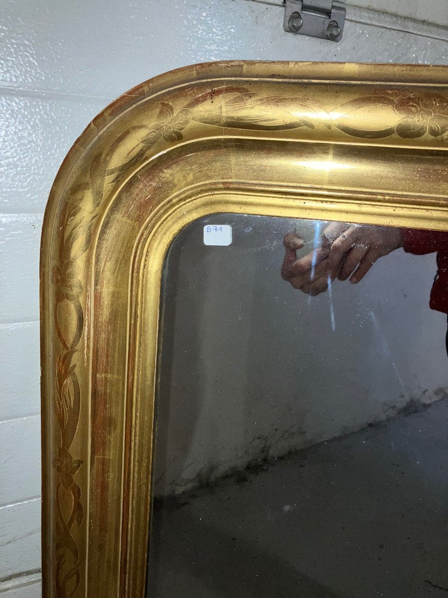 Gilded Mirror Louis Philippe, 110 X 91 Cm-photo-4