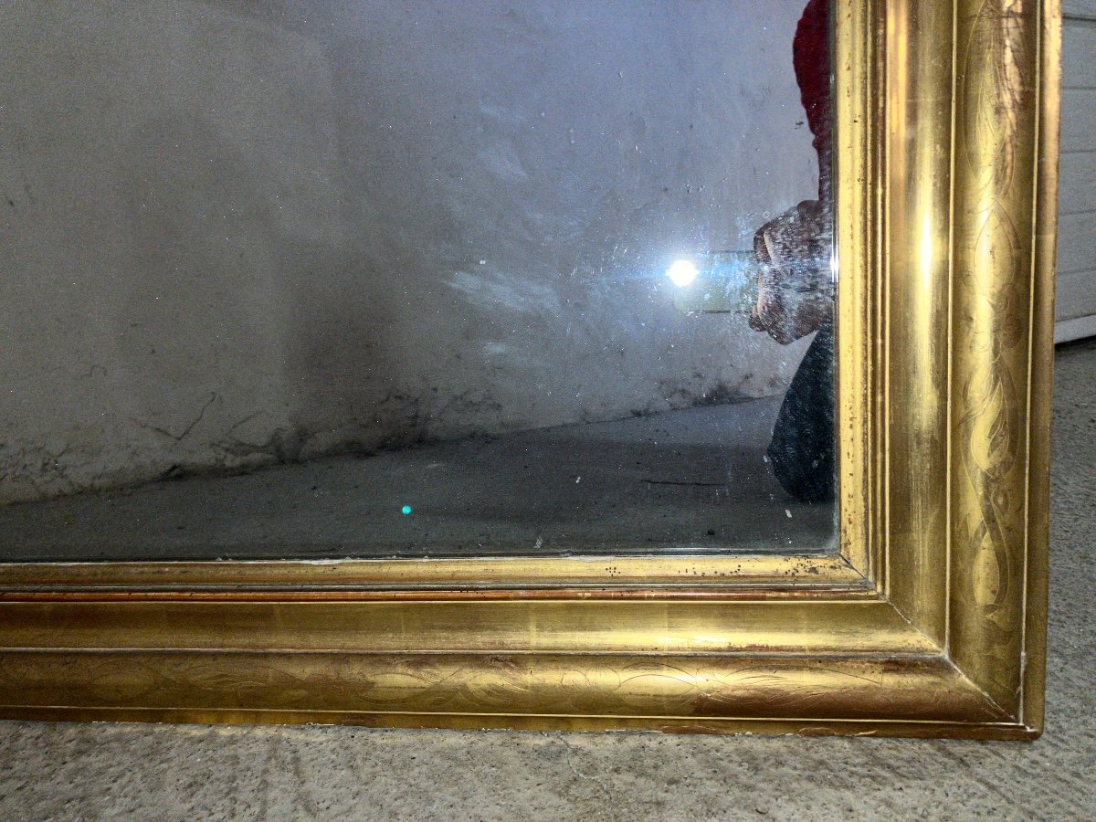 Gilded Mirror Louis Philippe, 110 X 91 Cm-photo-4