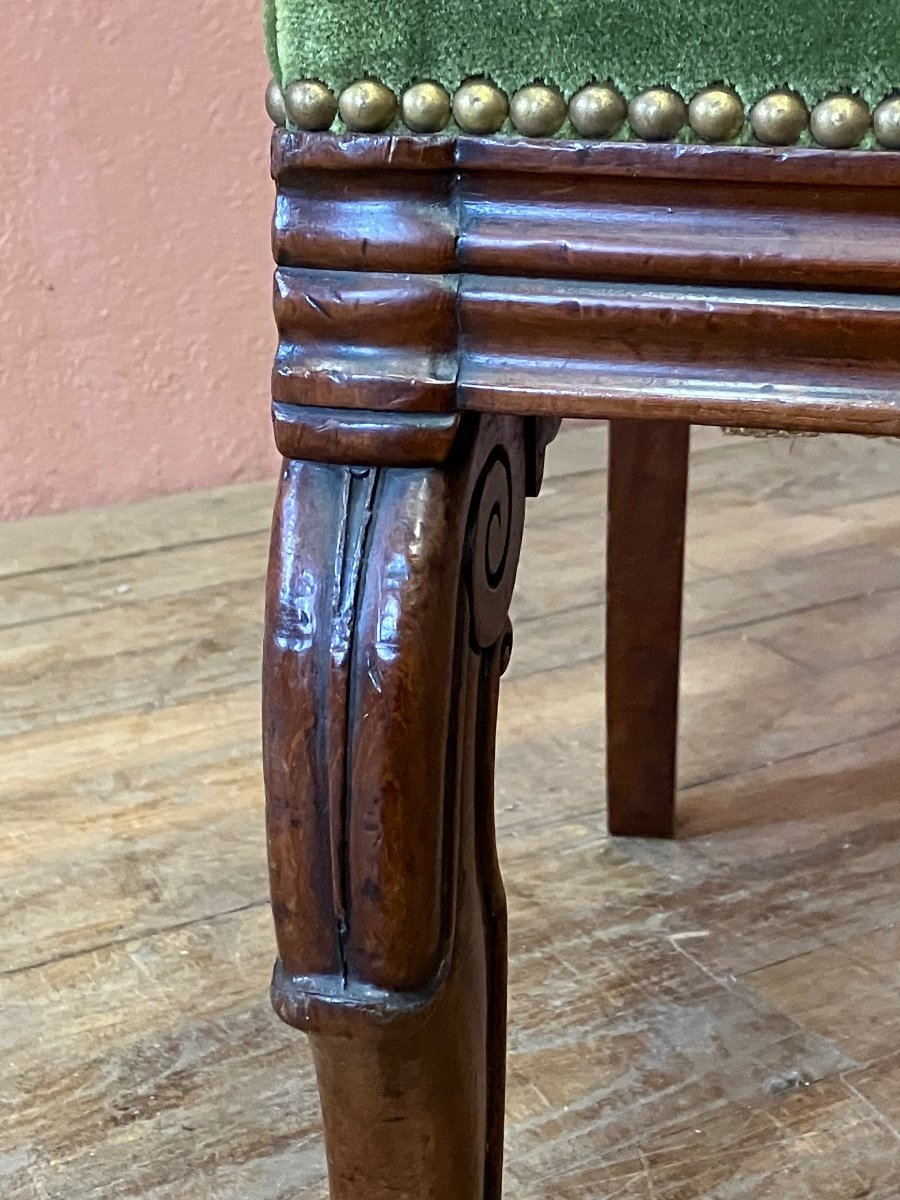 Set Of 6 Restoration Period Mahogany Chairs Dlg Jeanselme -photo-4