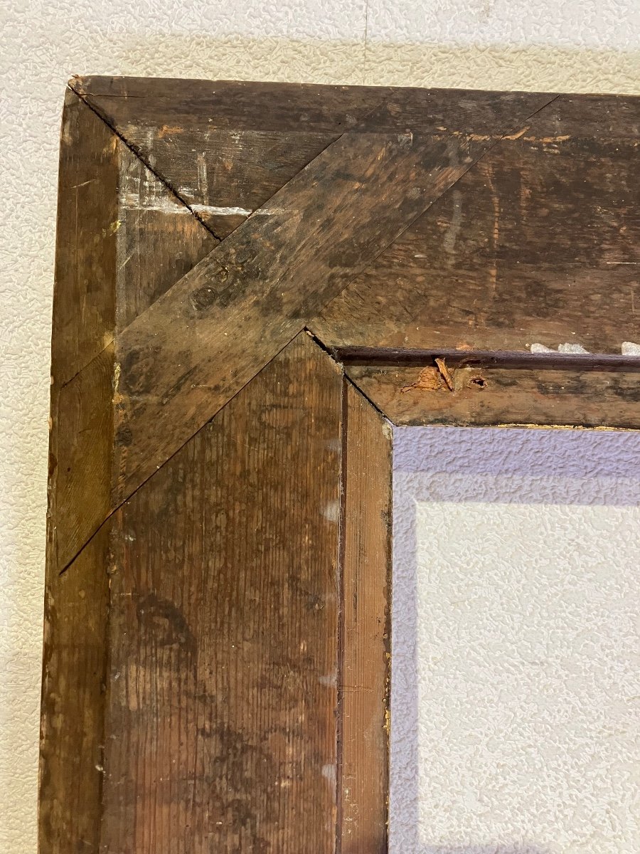 Huge 19th Century Gilded Wooden Frame Rebate 172 X 102 Cm-photo-3