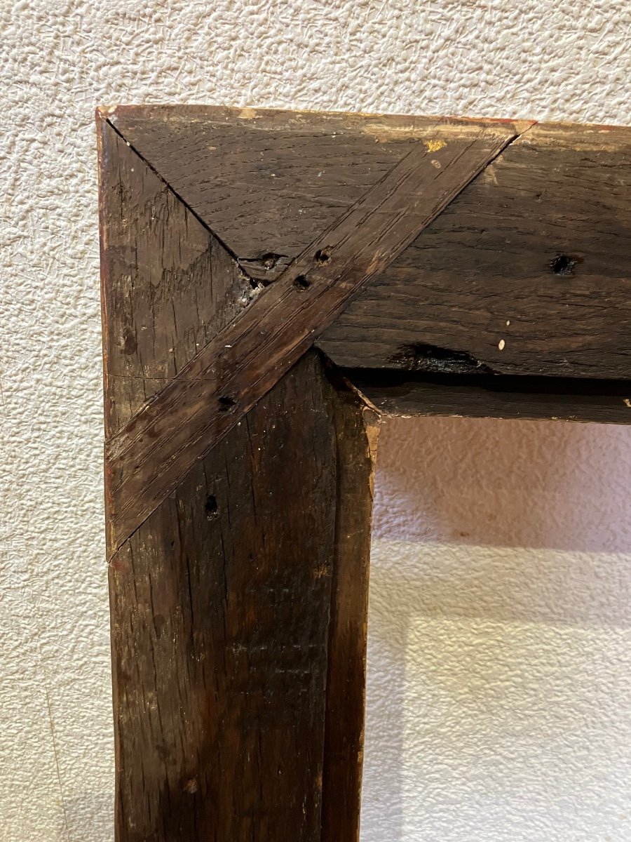 Beau Cadre En Bois Doré 18eme Louis XV Feuillure 47,4 X 43,4 Cm-photo-6