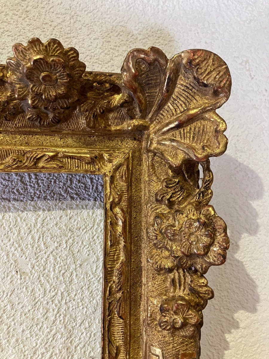 Beau Cadre En Bois Doré 18eme Louis XV Feuillure 47,4 X 43,4 Cm-photo-7