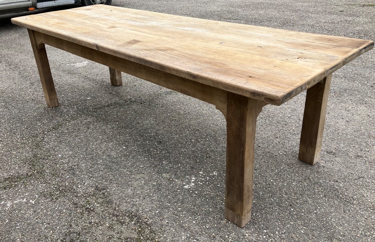Grande Table De Ferme En Bois Brut 250 Cm -photo-2