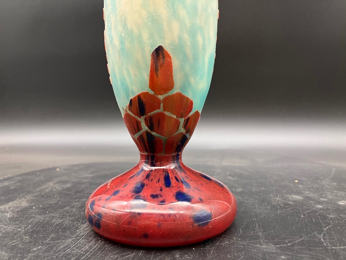 Vase Le Verre Français Aux Papillons Art Nouveau Charles Schneider Charder-photo-3