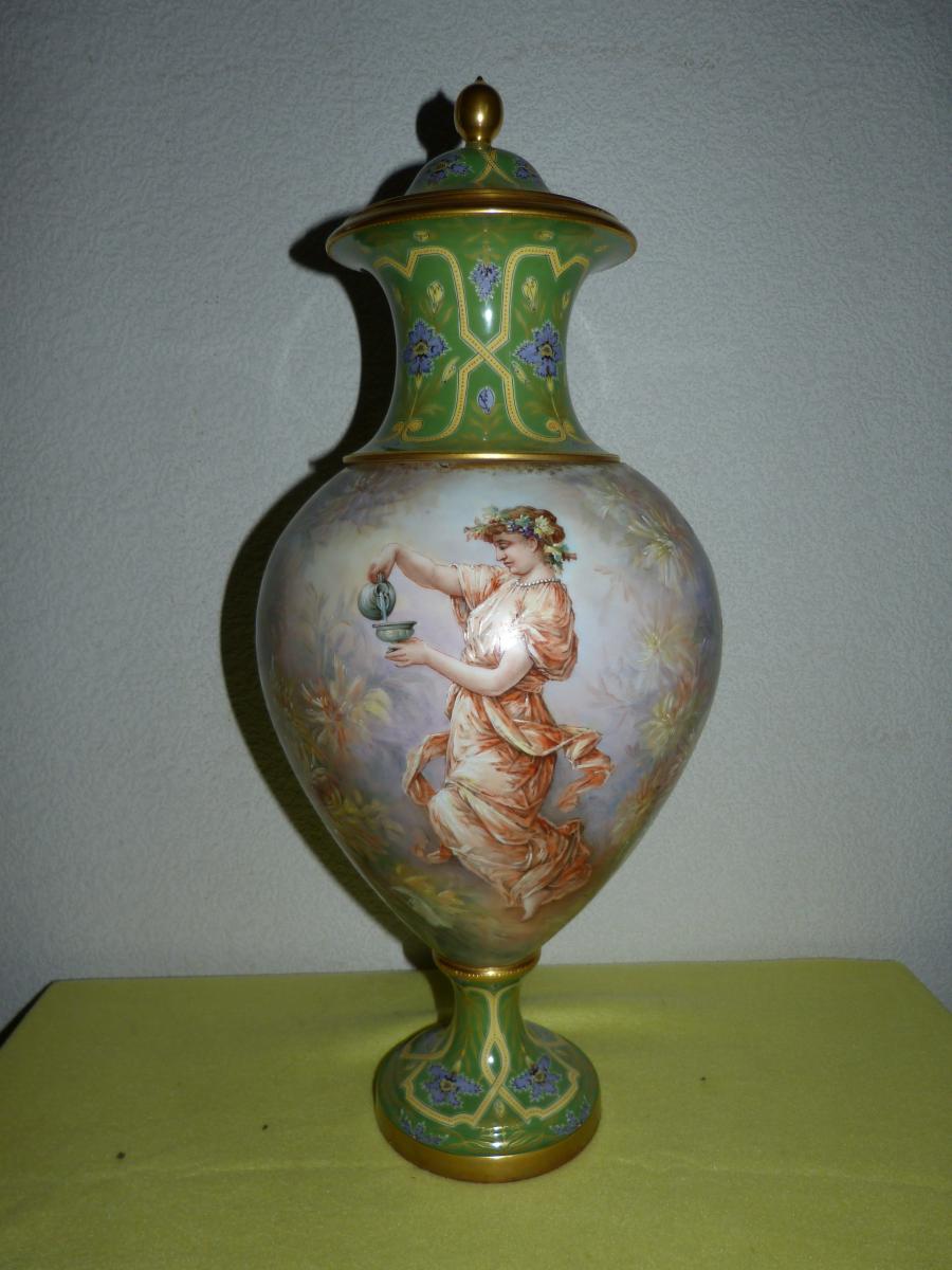 Grand Vase Art Nouveau Porcelaine Sèvres