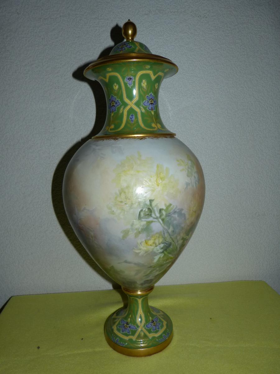 Grand Vase Art Nouveau Porcelaine Sèvres-photo-4