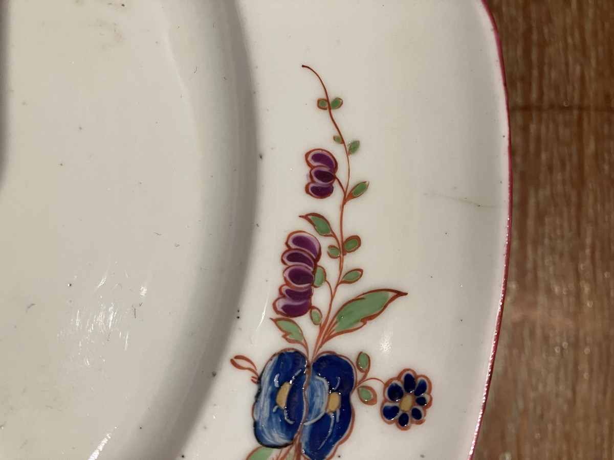 Niderviller Conte De Custine Porcelaine 18 Eme Série De 8 Assiettes Décor De Fleurs -photo-1