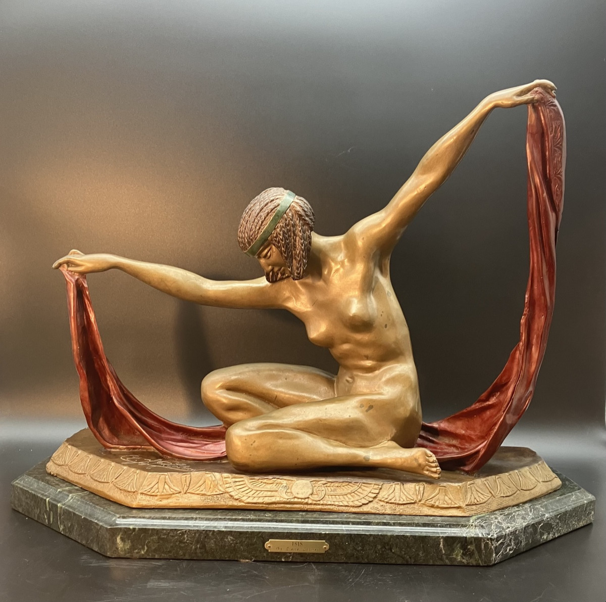Claire Colinet Isis Important Bronze Orientalist Egypt 