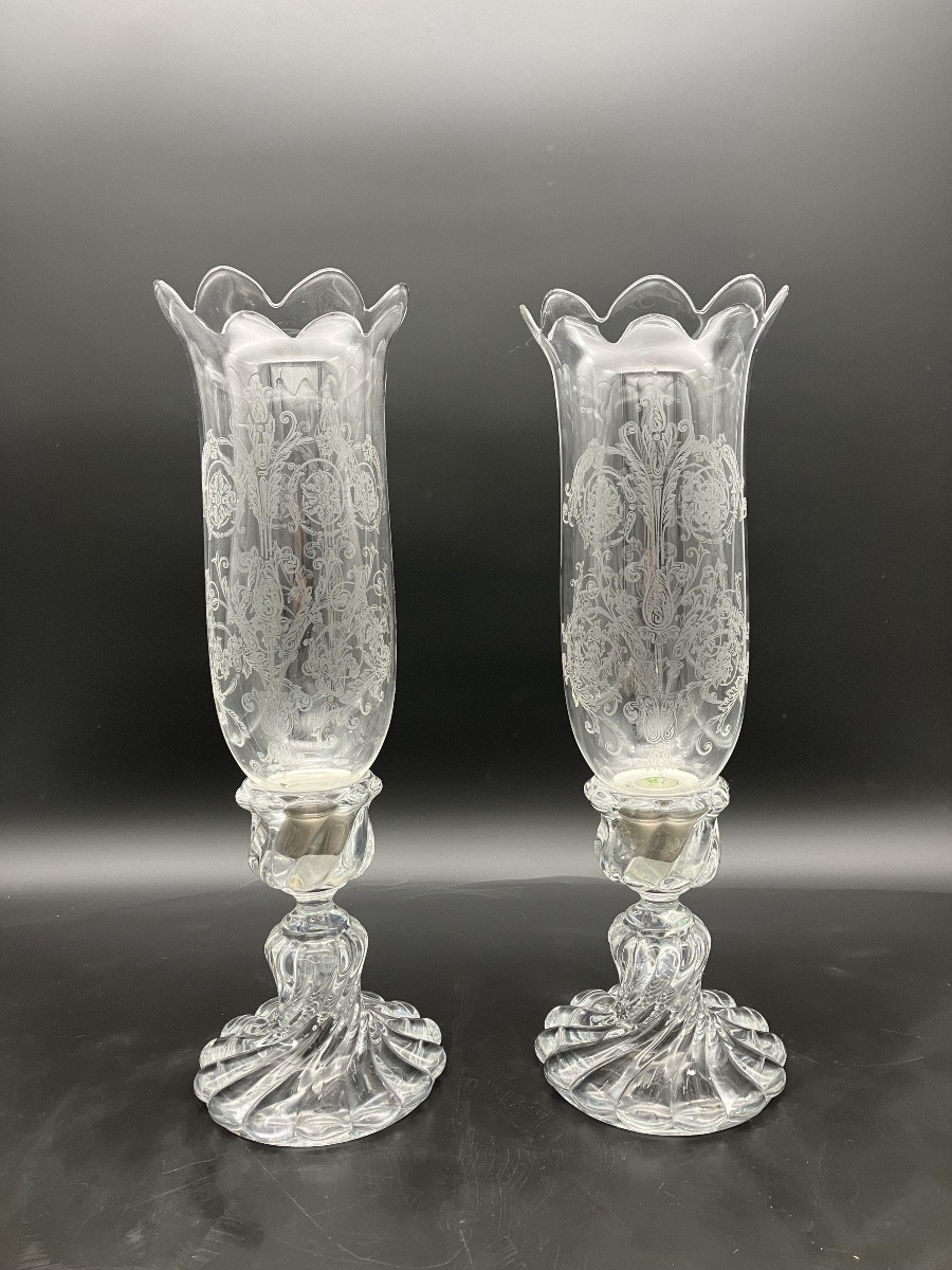 Baccarat Paire De Photophores En Cristal -photo-6