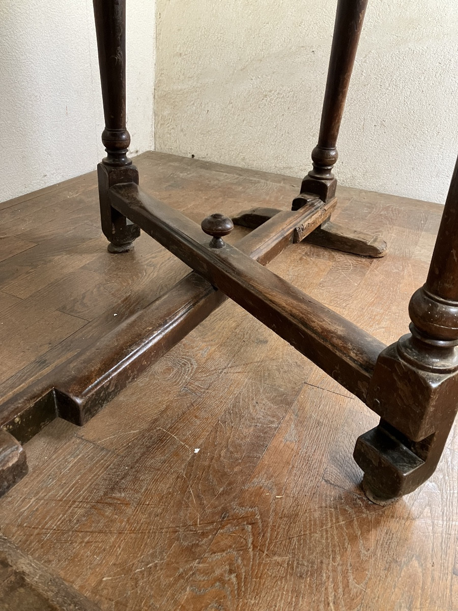 Large Walnut Winegrower Table 146 X 117 Cm Harvest Winegrower Folding Table -photo-4