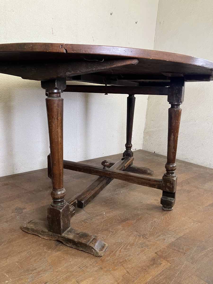 Large Walnut Winegrower Table 146 X 117 Cm Harvest Winegrower Folding Table -photo-5