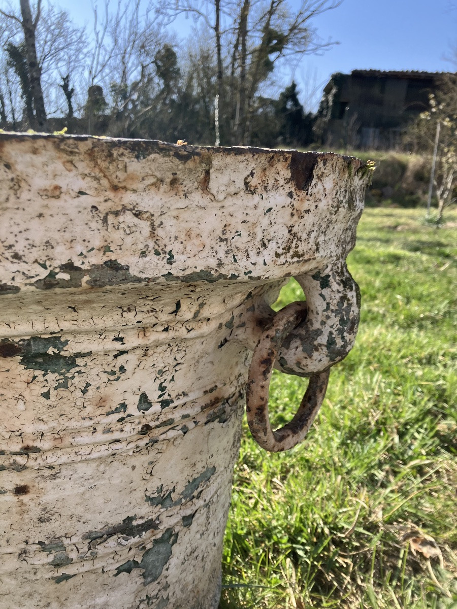 Important Cast Iron Mortar Late 15th Century Planter Basin -photo-2