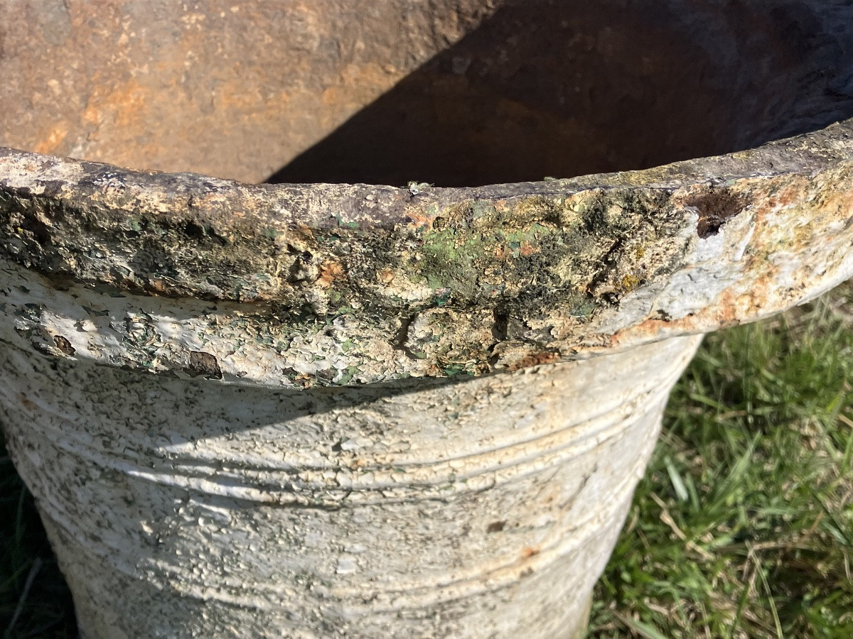 Important Cast Iron Mortar Late 15th Century Planter Basin -photo-4