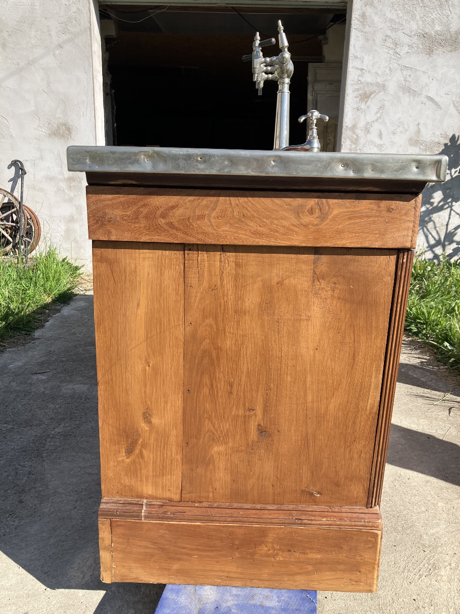 Large Bar Counter Cafe Bistro Zinc Beer Pump And Cooler Early 20th Century -photo-2