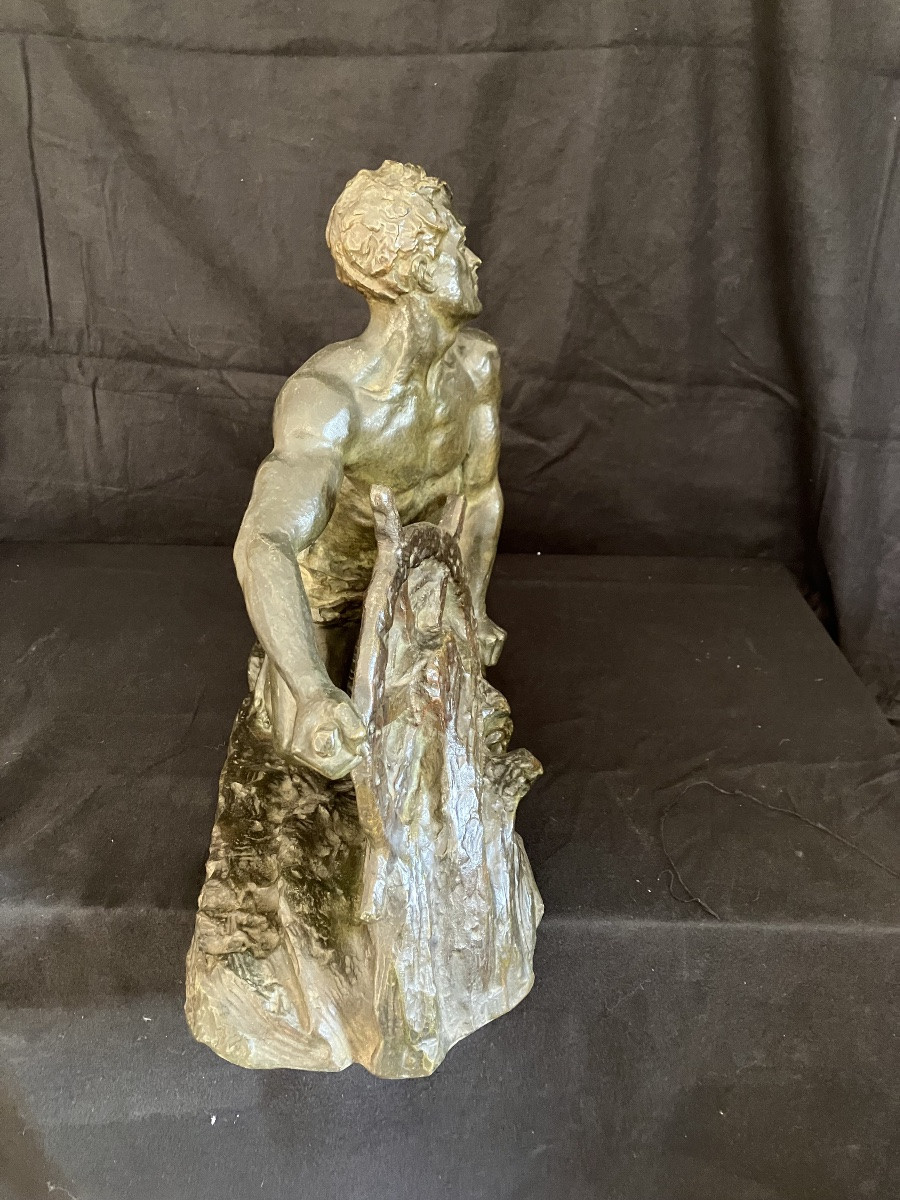 Alexandre Ouline Large Art Deco Bronze The Sailor At The Helm-photo-6