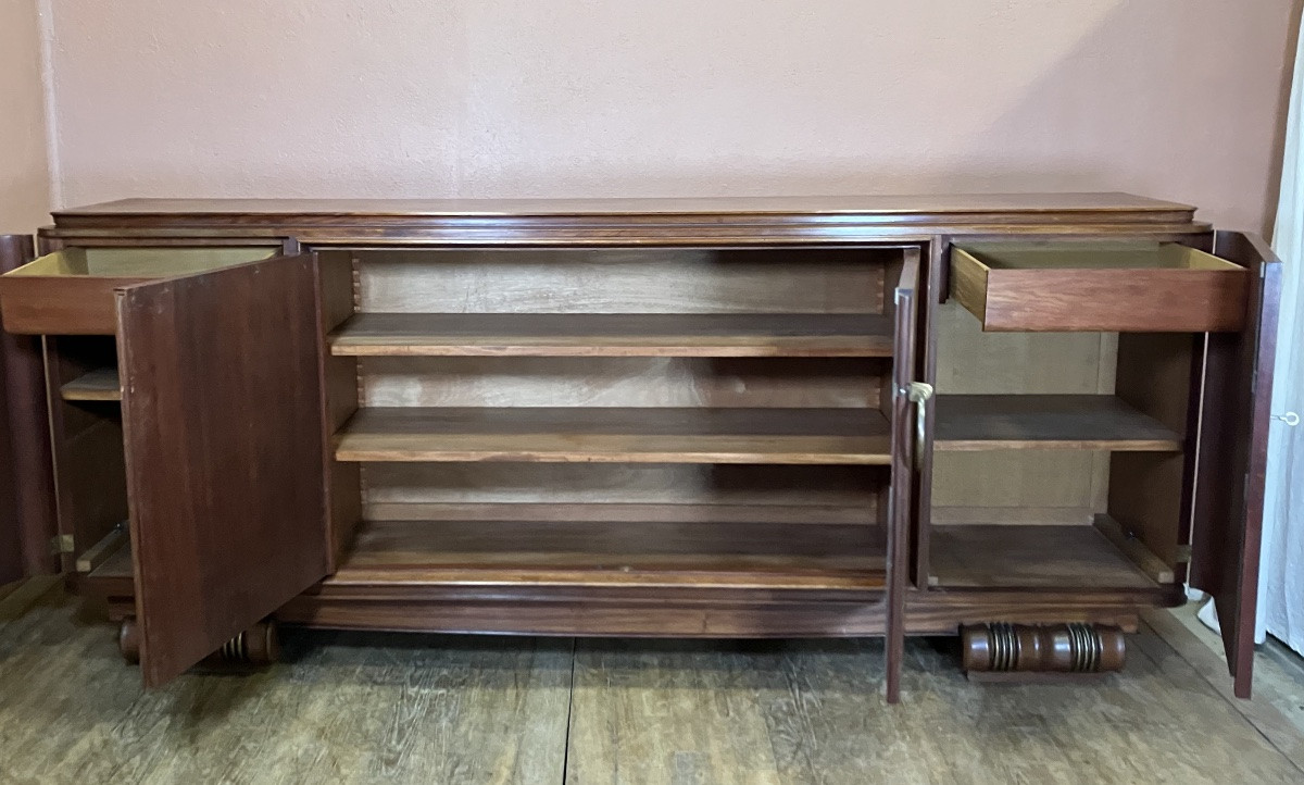 Majorelle Nancy Large Art Deco Sideboard 250 Cm In Mahogany -photo-2