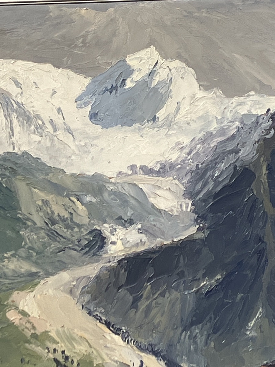 André Kauffer Massif Du Mont Blanc Aiguilles Du Gouter  Tableau Paysage Montagne Neige -photo-1