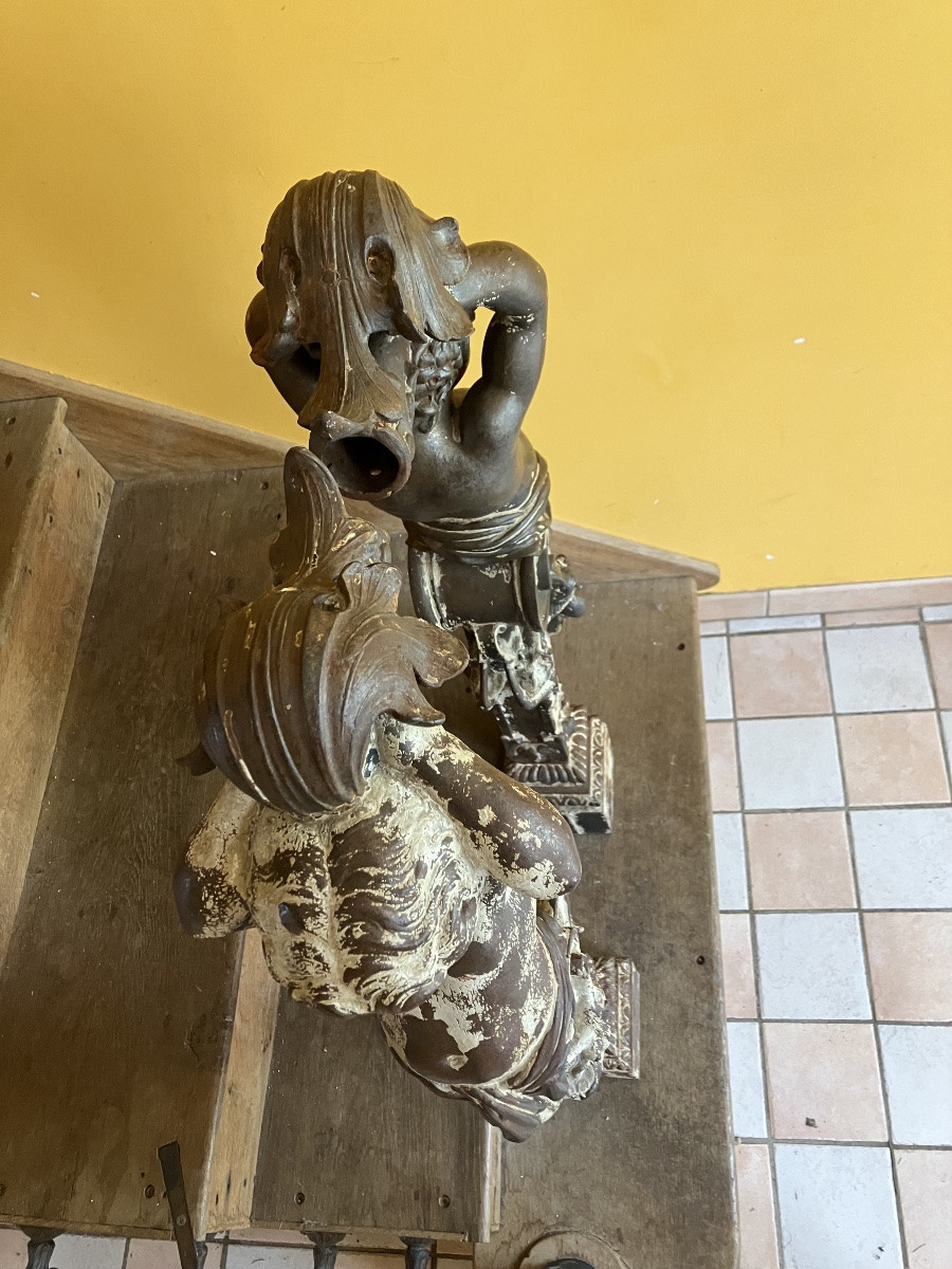 Pair Of Cast Iron Staircase Starters -photo-8