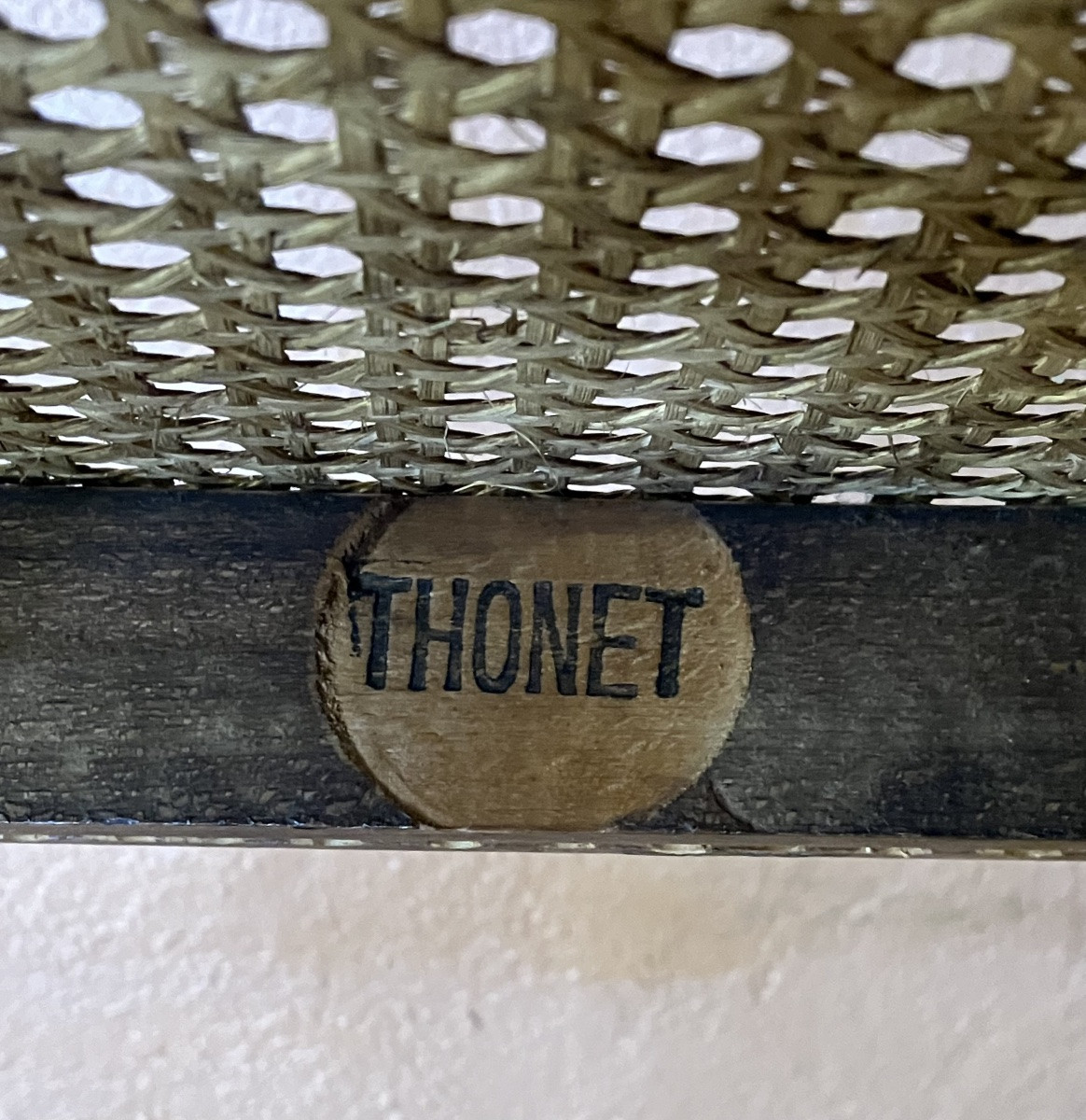 Thonet Série de 8 chaises en bois courbé Bistrot Café avec cannage -photo-2