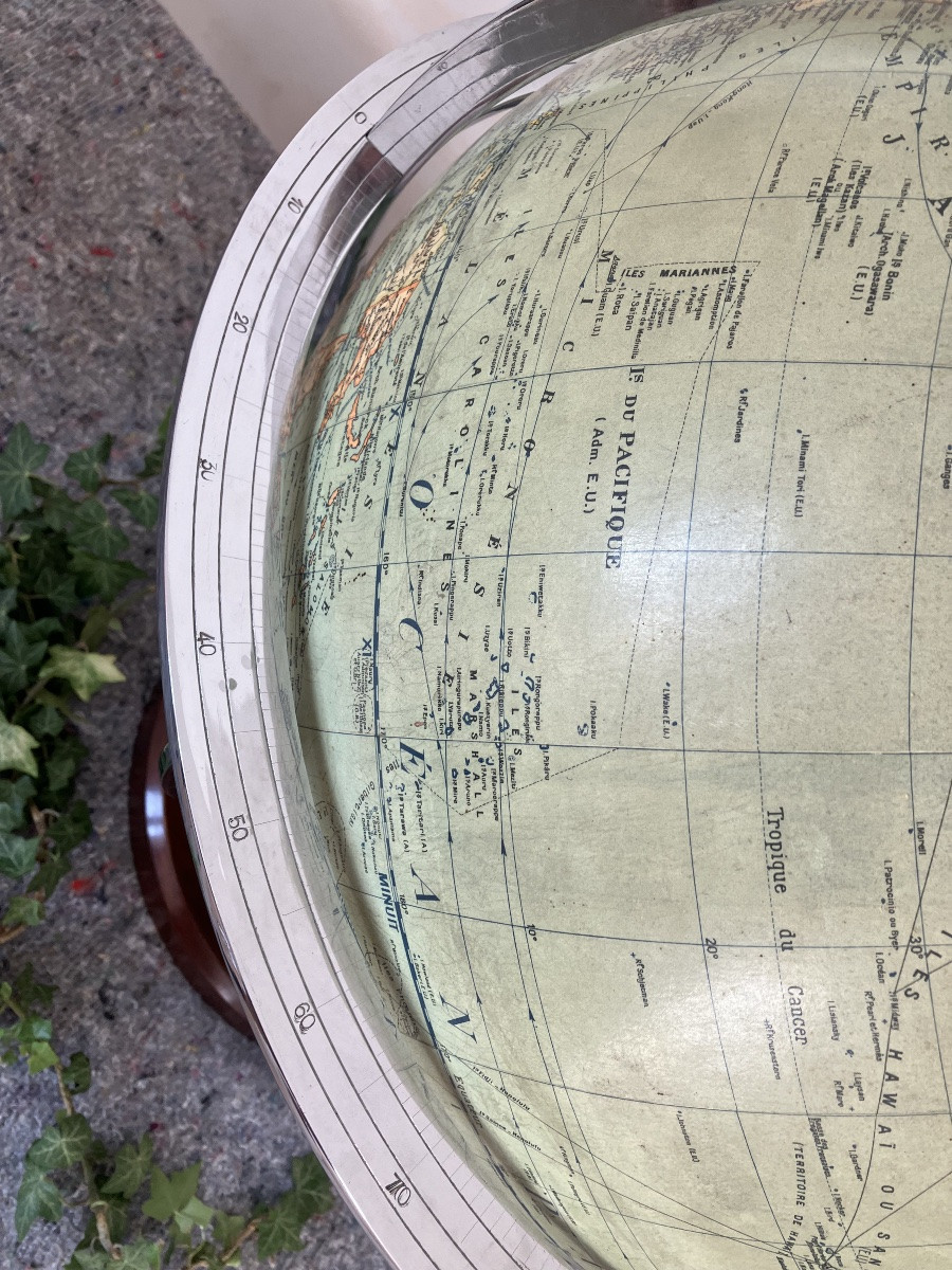Énorme globe terrestre Girard Barrere et Thomas années 60 Échelle 1/25 000 000-photo-7