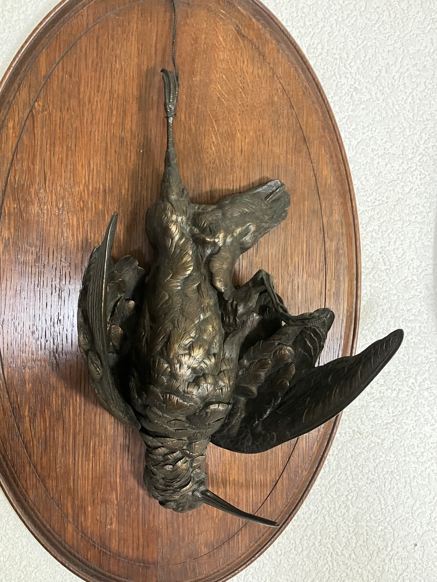 Paul Comolera Pair Of Bronze Hunting Trophies Volatile Partridge -photo-3