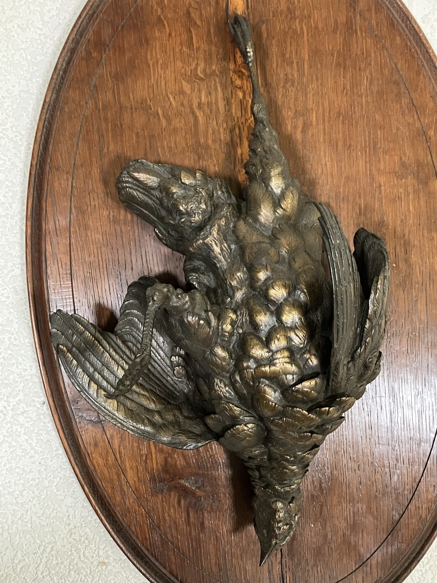 Paul Comolera Pair Of Bronze Hunting Trophies Volatile Partridge -photo-7