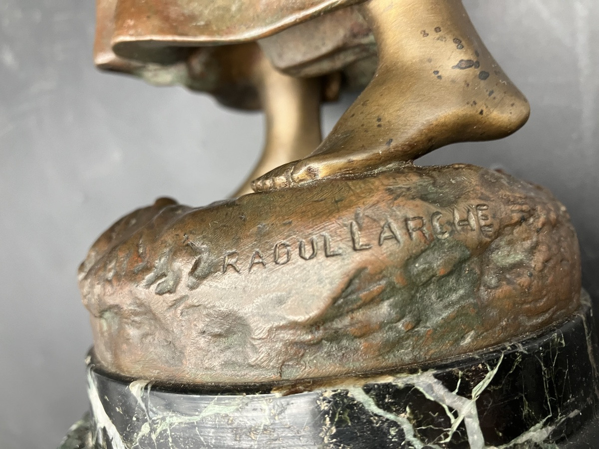 Raoul Larche Jeanne d’Arc ou la foi en bronze Siot fondeur numéroté -photo-2