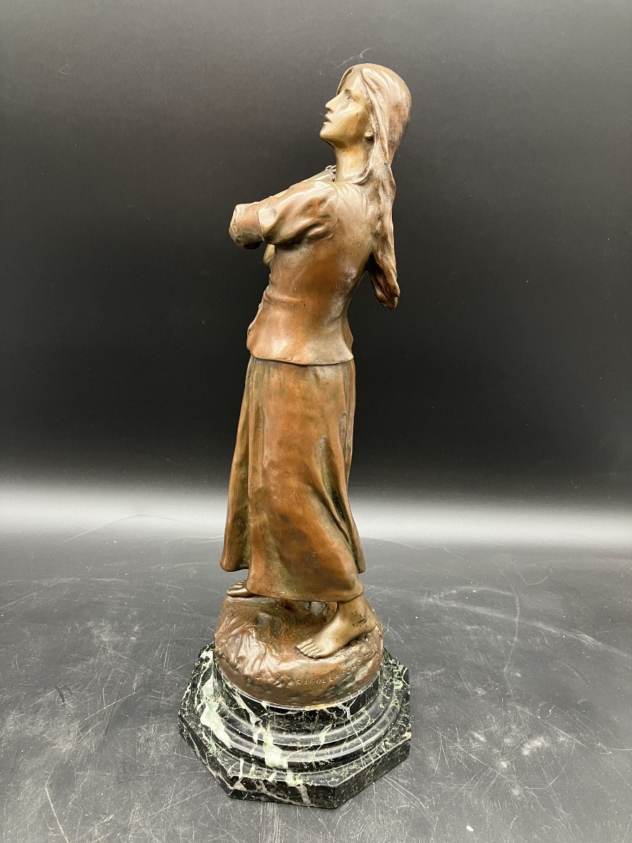 Raoul Larche Jeanne d’Arc ou la foi en bronze Siot fondeur numéroté -photo-4