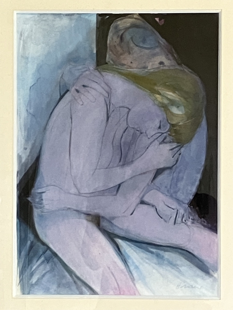 Camille Hilaire Watercolor Drawing The Embrace -photo-2