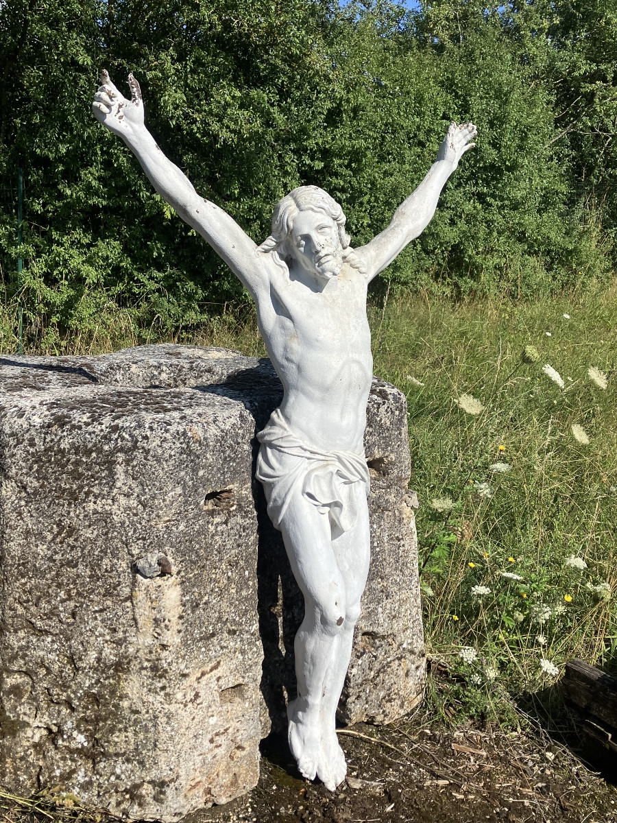 Very Large Cast Iron Christ 168 Cm 19th Century Period 