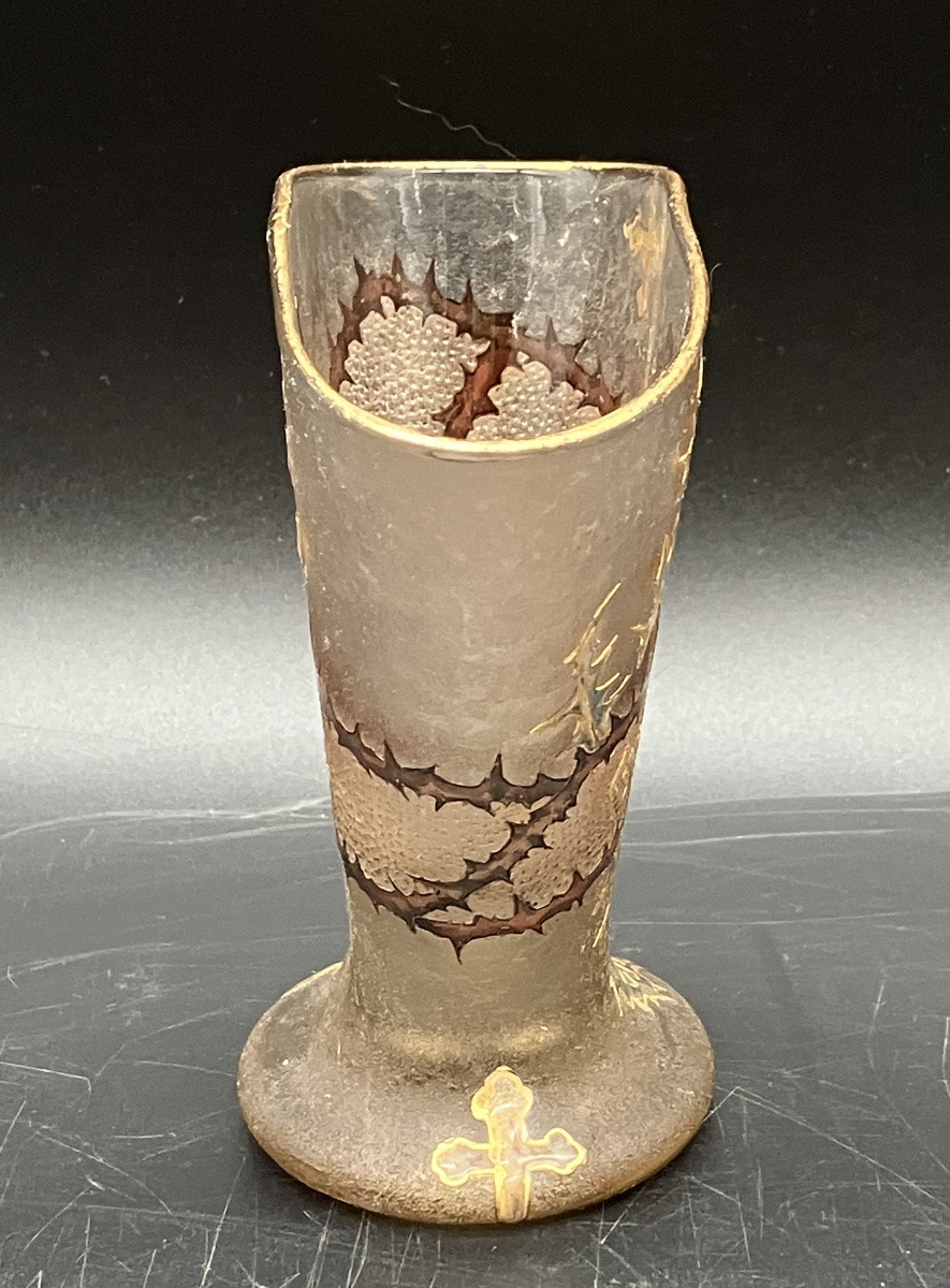 Daum Nancy Art Nouveau Vase With The Motto "whoever Rubs Against It Gets Pricked" Cross Of Lorraine And Thistle-photo-2