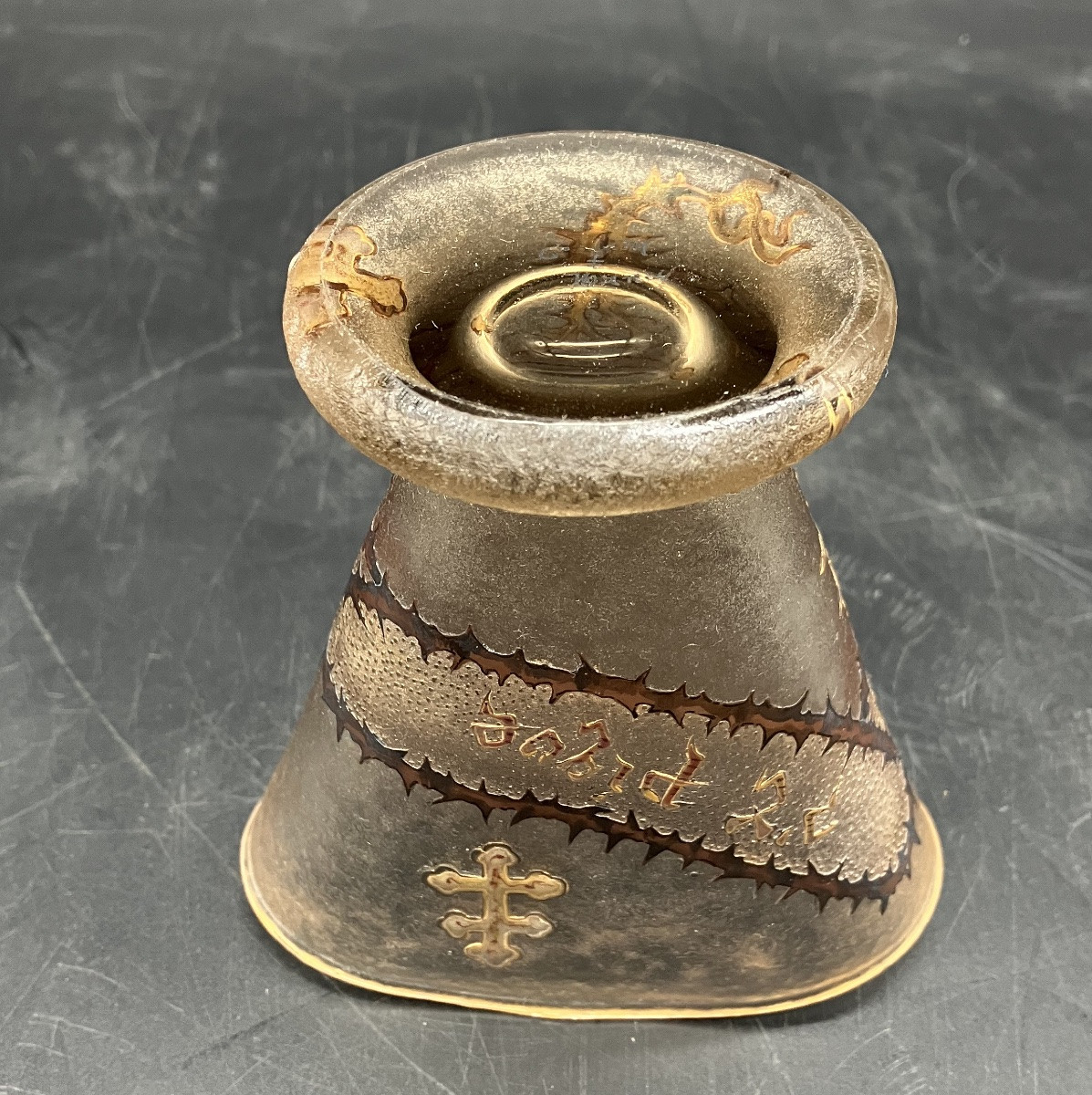 Daum Nancy Art Nouveau Vase With The Motto "whoever Rubs Against It Gets Pricked" Cross Of Lorraine And Thistle-photo-4