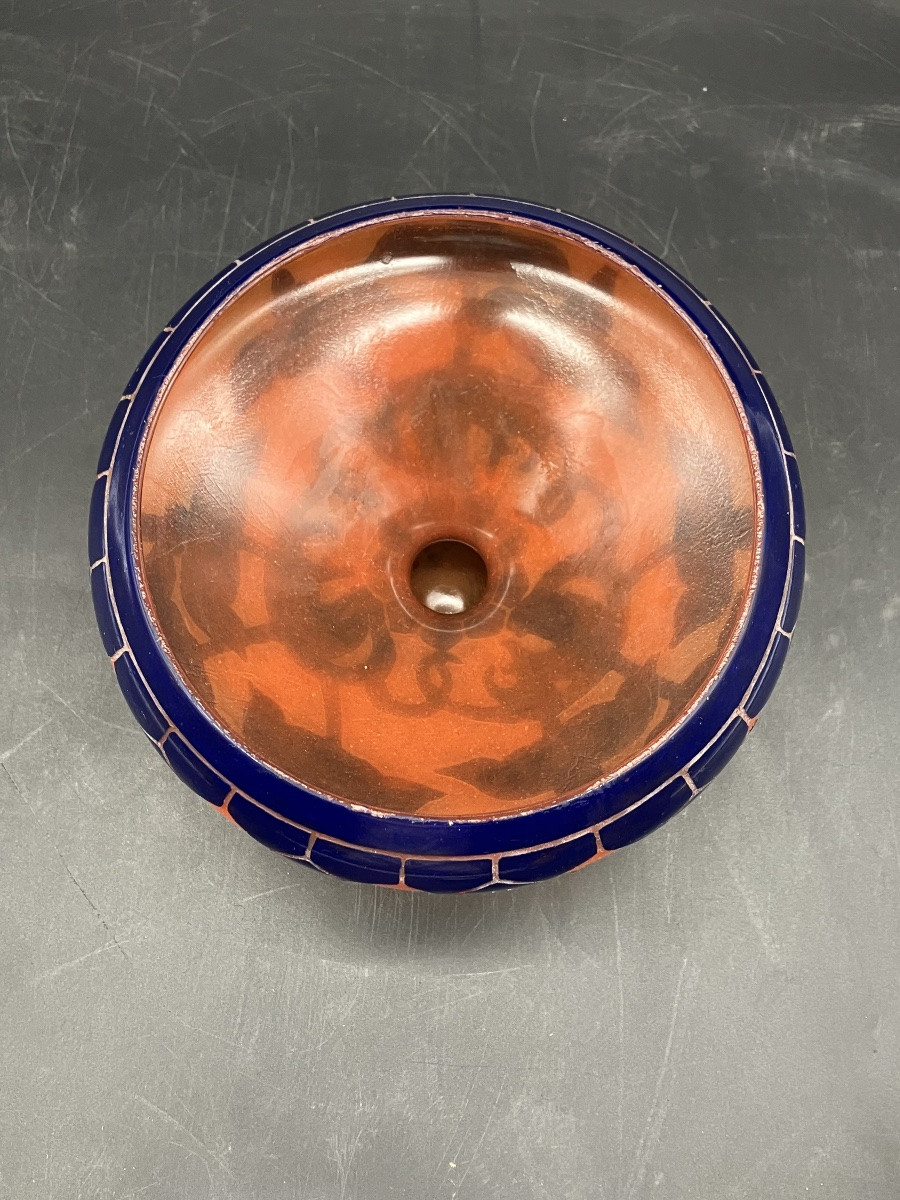 Le verre Français coupe art déco aux Solanées en verre gravé Schneider Charder-photo-3